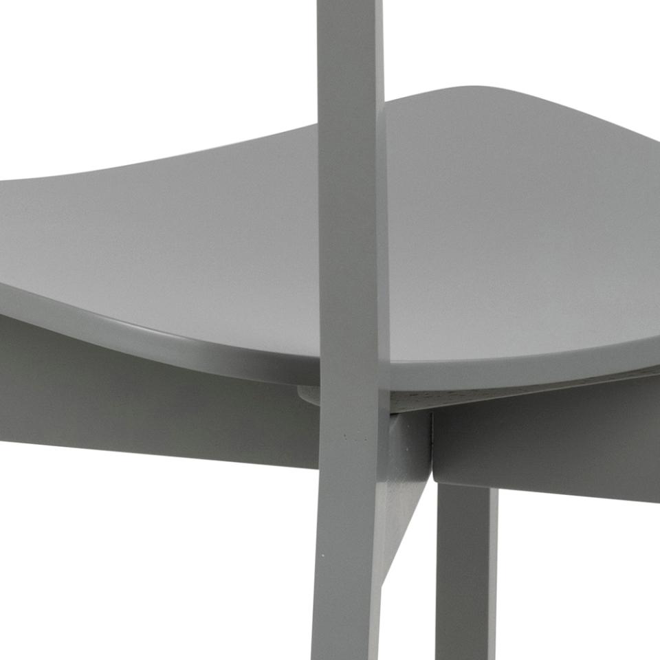 Roxby Stylish Grey Lacquered Wood Dining Chairs, Set Of 2
