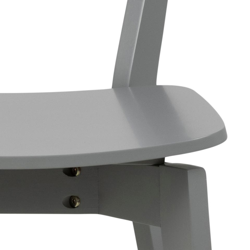 Roxby Stylish Grey Lacquered Wood Dining Chairs, Set Of 2