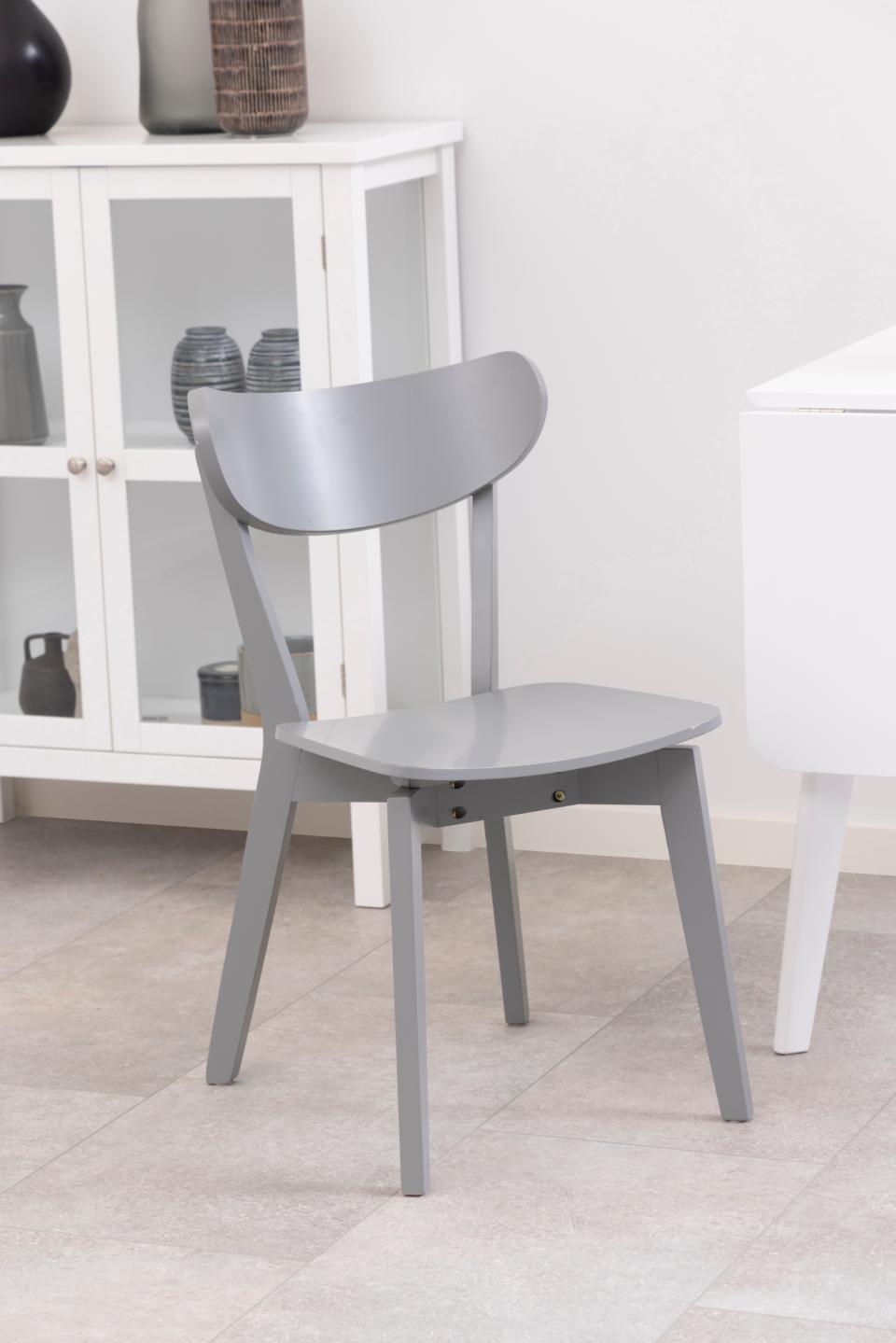 Roxby Stylish Grey Lacquered Wood Dining Chairs, Set Of 2