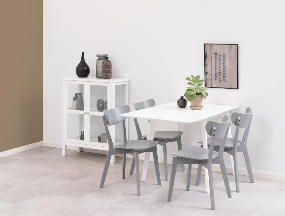 Roxby Stylish Grey Lacquered Wood Dining Chairs, Set Of 2