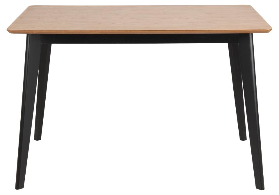 Roxby Rectangle Oak Veneer Dining Table Stylish Black Base 120 x 80