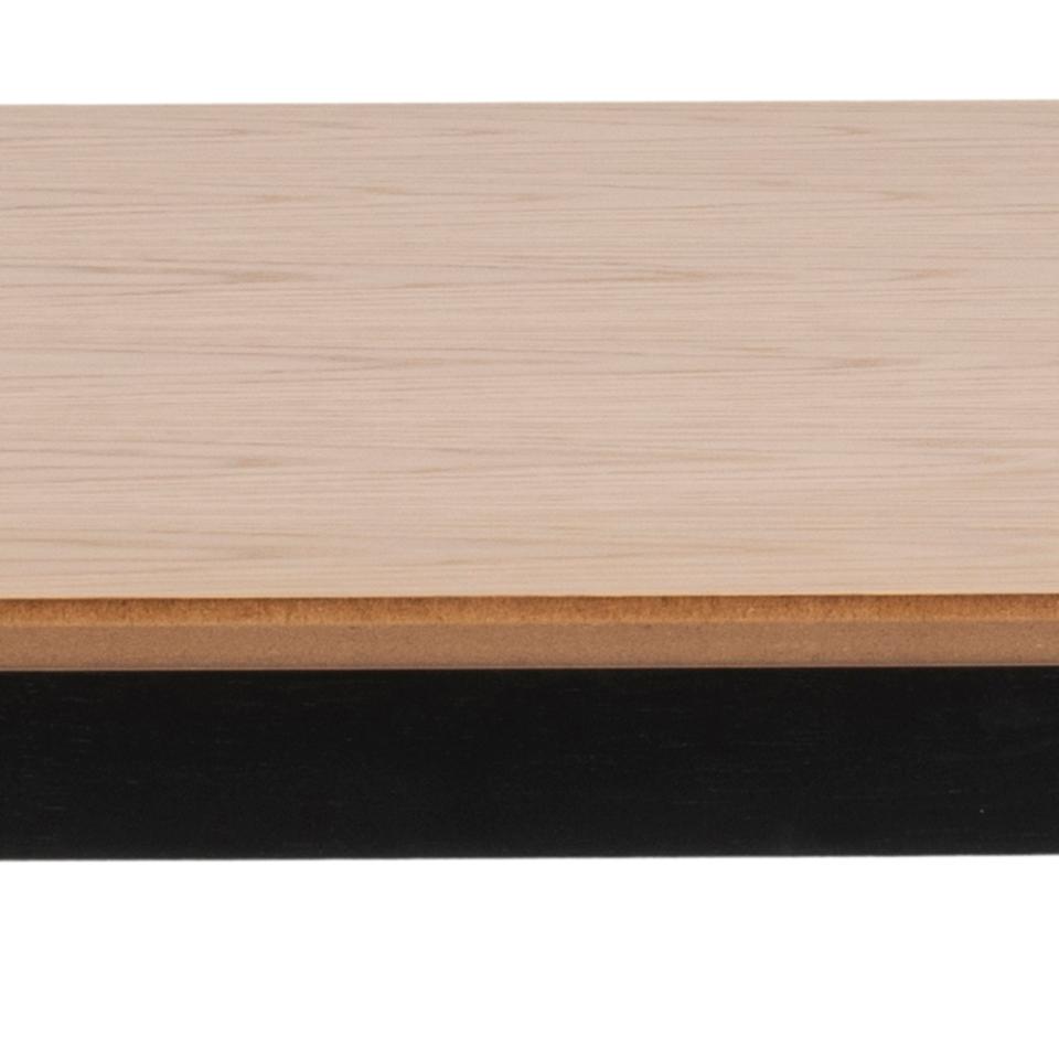 Roxby Rectangle Oak Veneer Dining Table Stylish Black Base 120 x 80