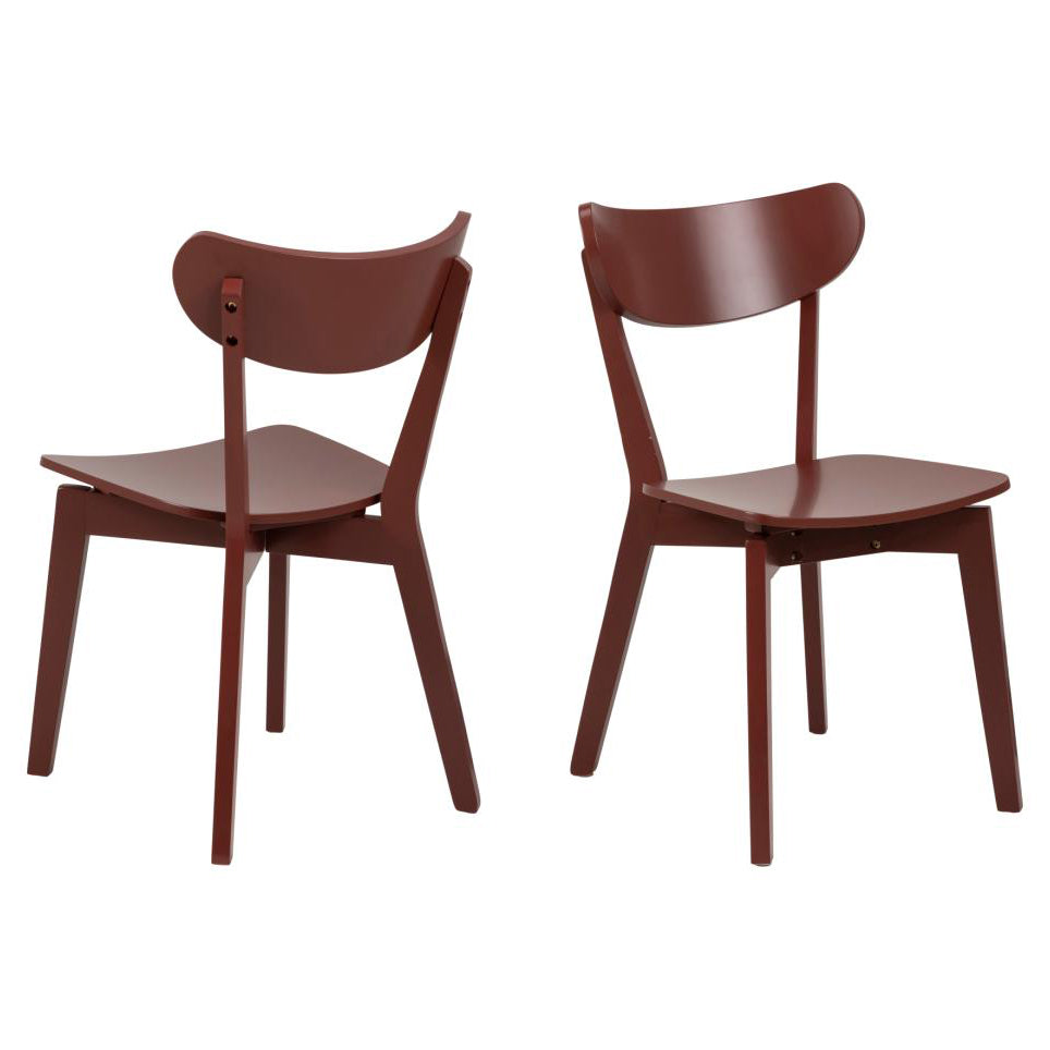 Roxby Curved Wood Dining Chair, Set Of 2, Terracotta Design In Stock Now