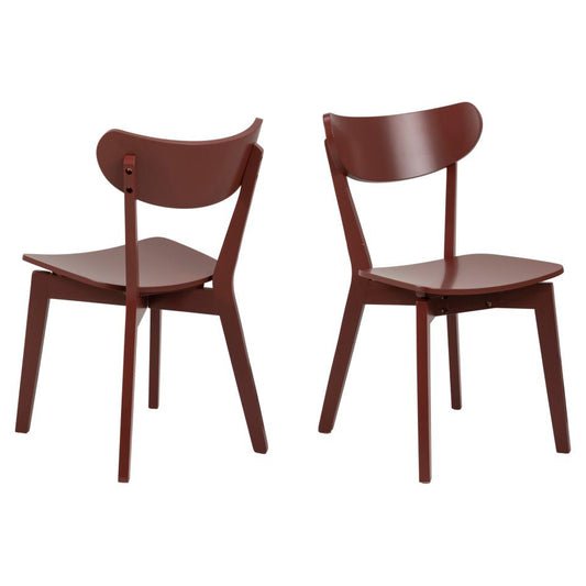 Roxby Curved Wood Dining Chair, Set Of 2, Terracotta Design In Stock Now