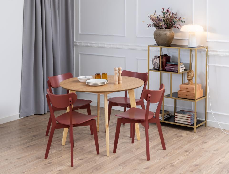 Roxby Curved Wood Dining Chair, Set Of 2, Terracotta Design In Stock Now