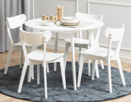 Roxby White Lacquered Wood Dining Chairs Set Of 2 In Stock Now No Delays