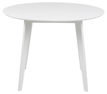 Load image into Gallery viewer, Roxby Pure White Round Oak Dining Table 105x76cm Seats 4

