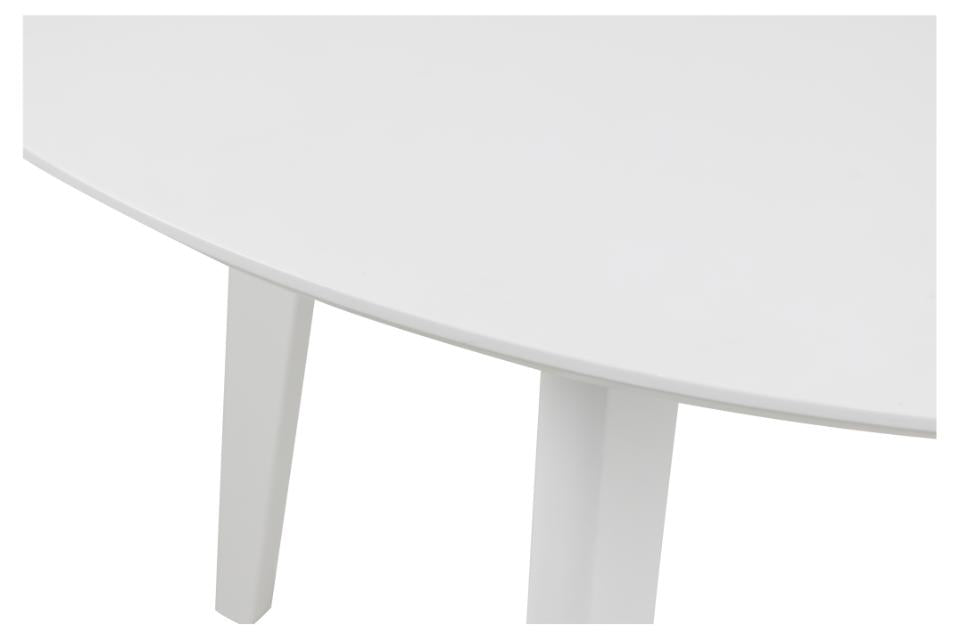 Roxby Round Oak White Dining Table 105x76cm Seats 4