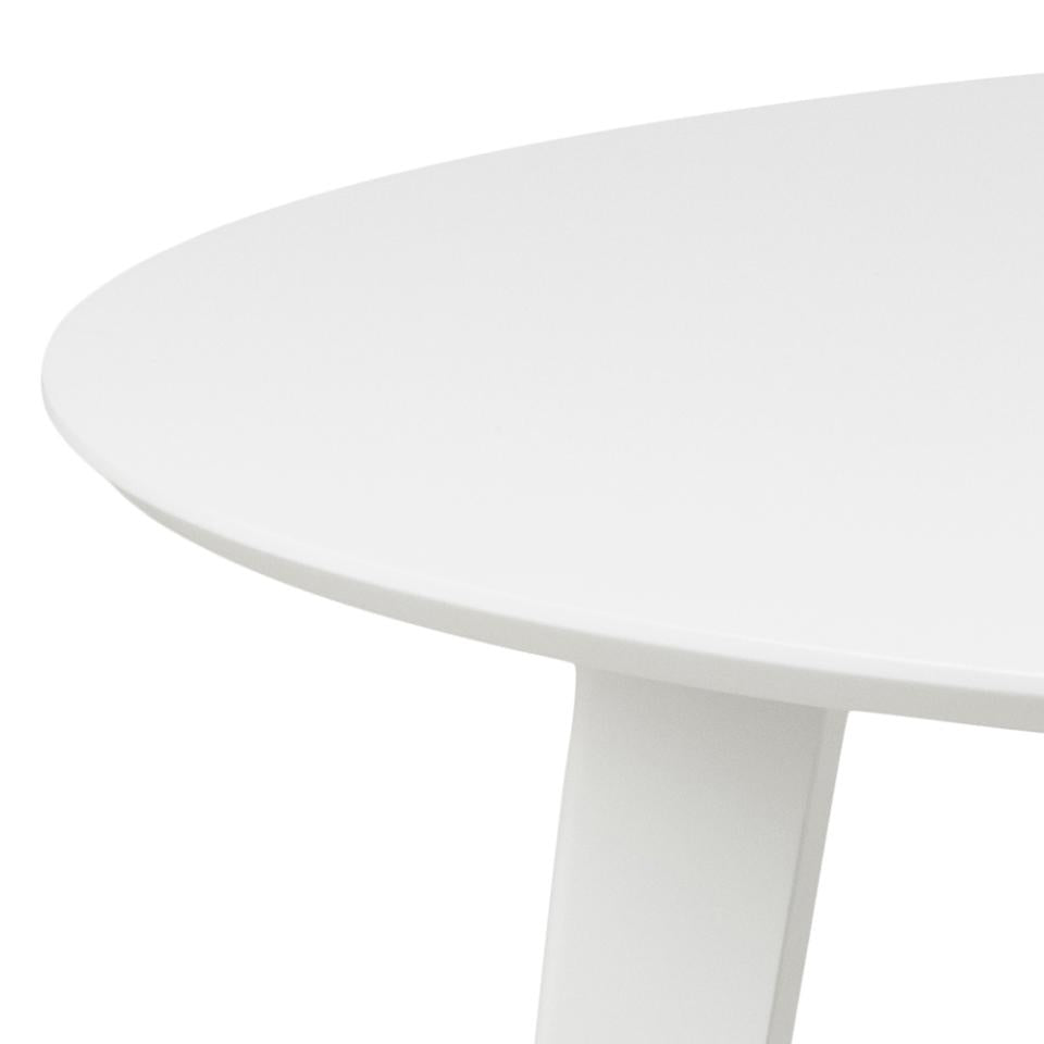 Roxby Round Oak White Dining Table 105x76cm Seats 4