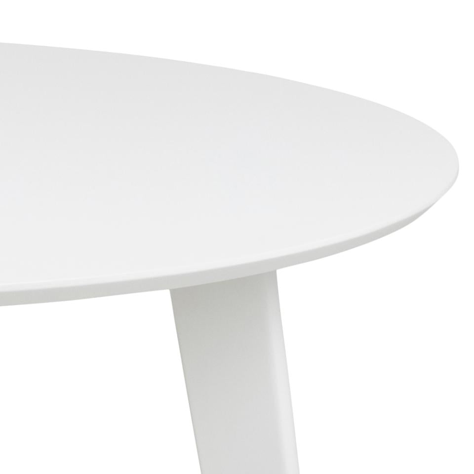 Roxby Round Oak White Dining Table 105x76cm Seats 4