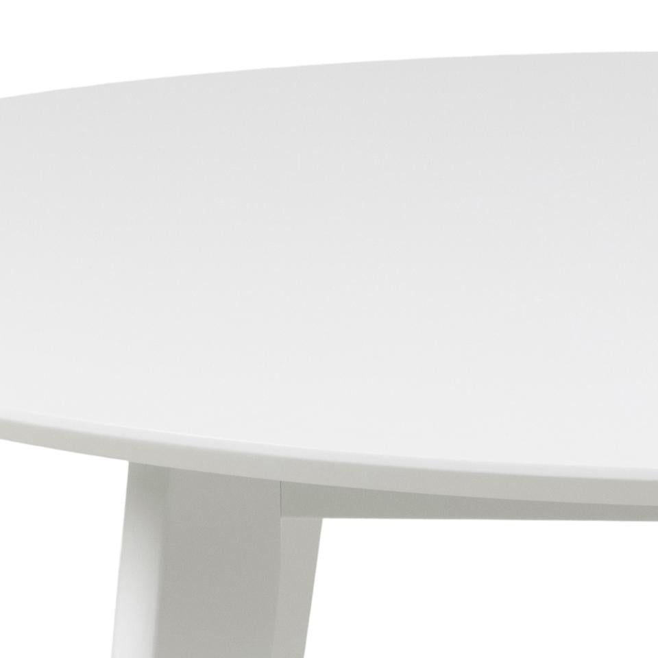 Roxby Round Oak White Dining Table 105x76cm Seats 4