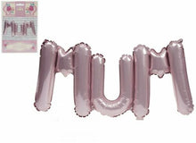 Load image into Gallery viewer, Pink Mum Balloon Mothers Day, Birthday Or Special Occasions, Large Self Inflate With Straw And Ribbon
