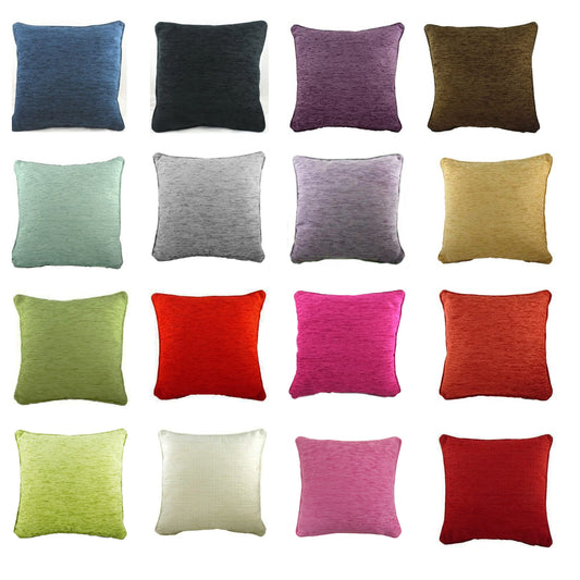 Luxury Thick Chenille Savannah Cushion 22" Piped Edge Square Cushion Cover and Polyester Inner made by Evans Lichfield