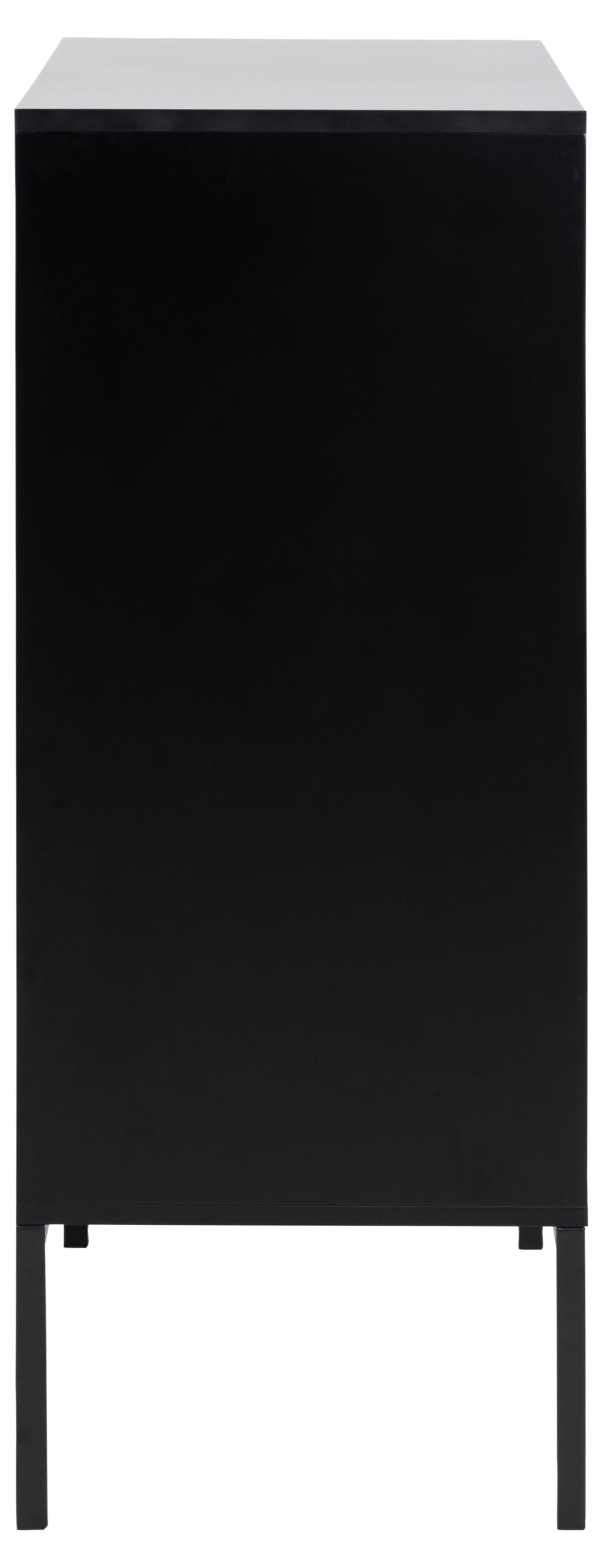 Seaford Oak Sideboard Smart Modern Cabinet With Black Top, 3 Doors And 2 Drawers 80x40x103cm