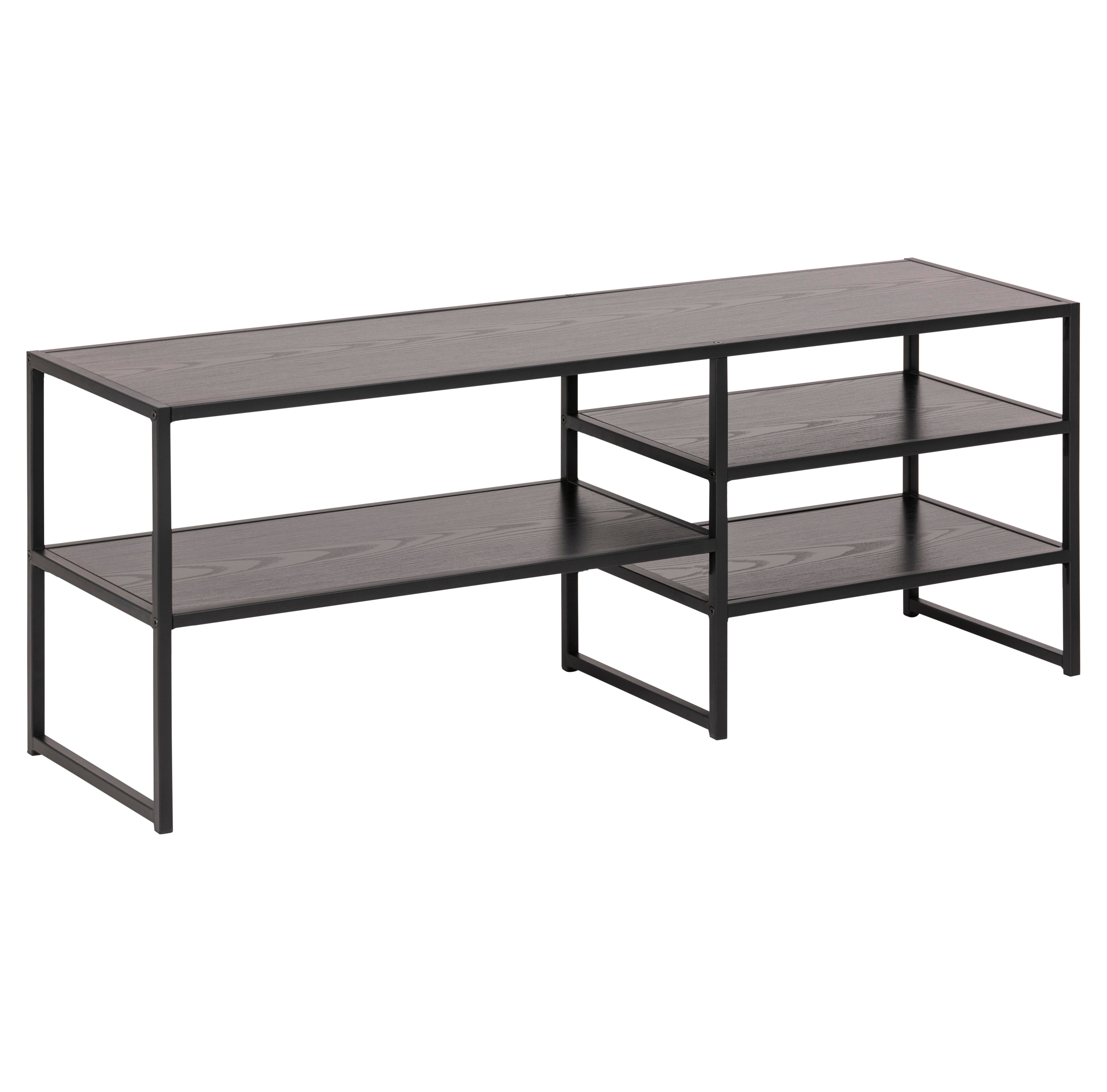 Seaford TV Shelving Unit With 3 Shelves In Black 120x33x46cm ...