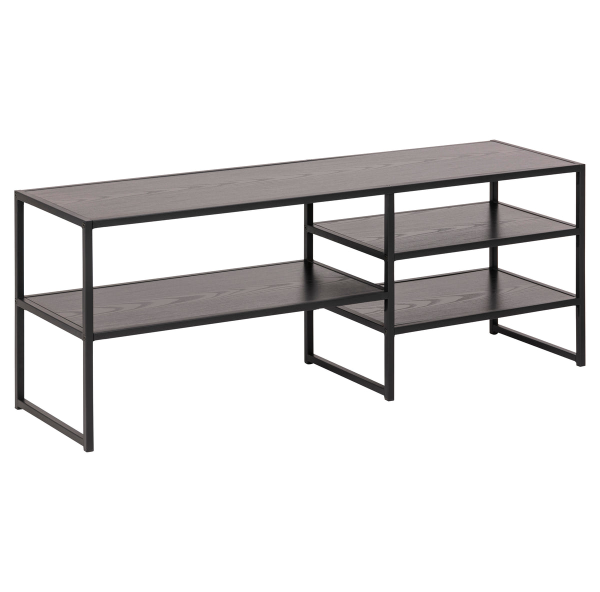 Seaford TV Shelving Unit With 3 Shelves In Black 120x33x46cm