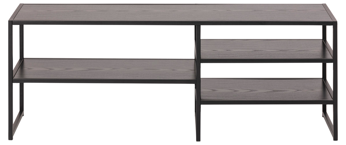 Seaford TV Shelving Unit With 3 Shelves In Black 120x33x46cm
