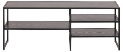 Seaford TV Shelving Unit With 3 Shelves In Black 120x33x46cm