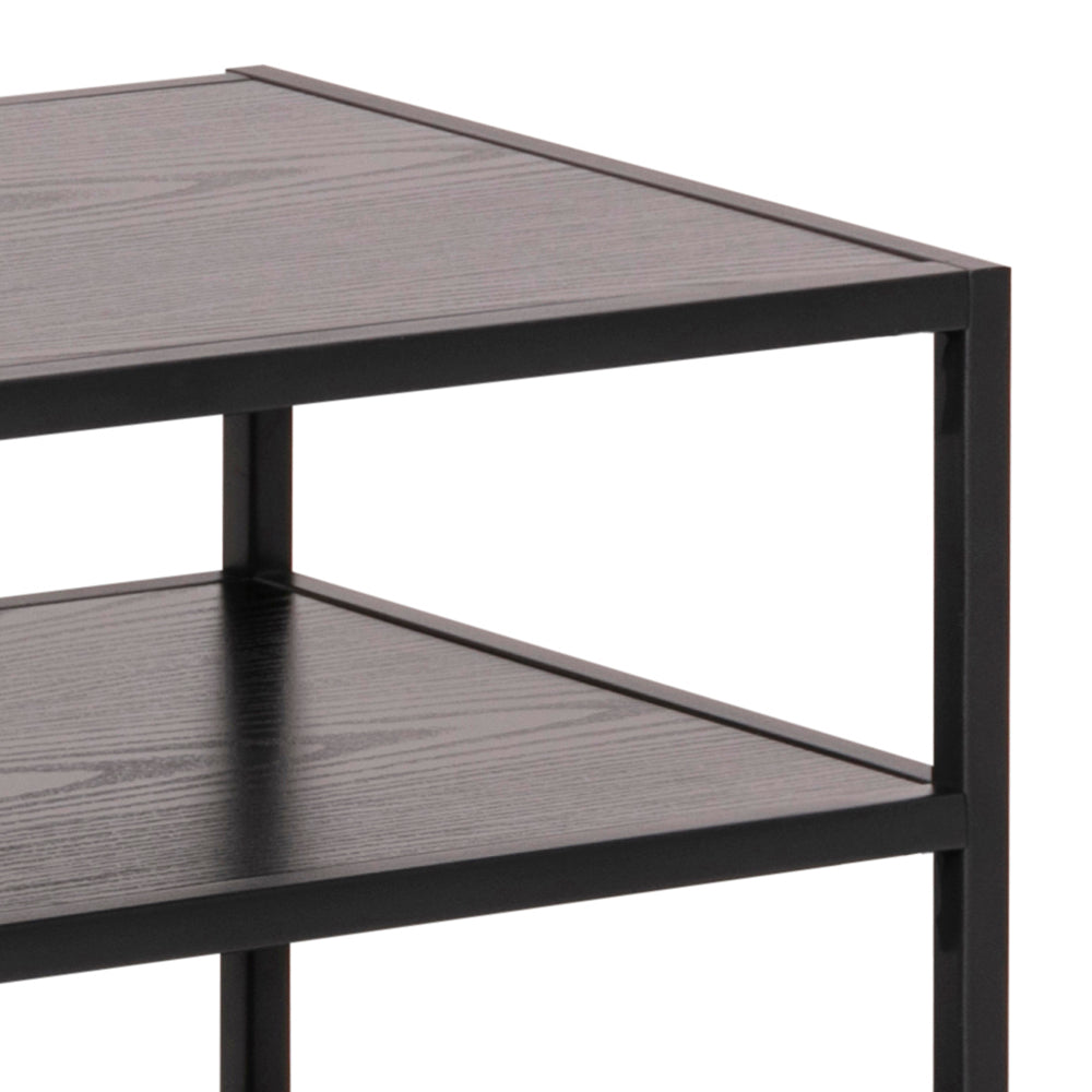 Seaford TV Shelving Unit With 3 Shelves In Black 120x33x46cm