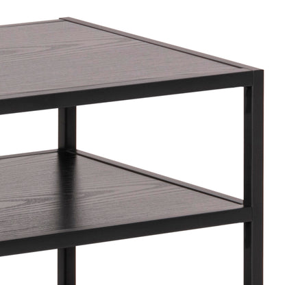 Seaford TV Shelving Unit With 3 Shelves In Black 120x33x46cm