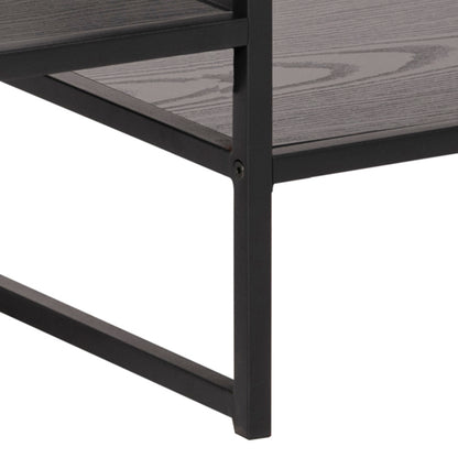 Seaford TV Shelving Unit With 3 Shelves In Black 120x33x46cm