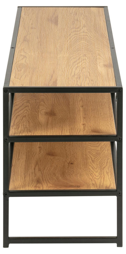 Seaford TV Shelving Unit With 3 Shelves In Oak 120x33x46cm