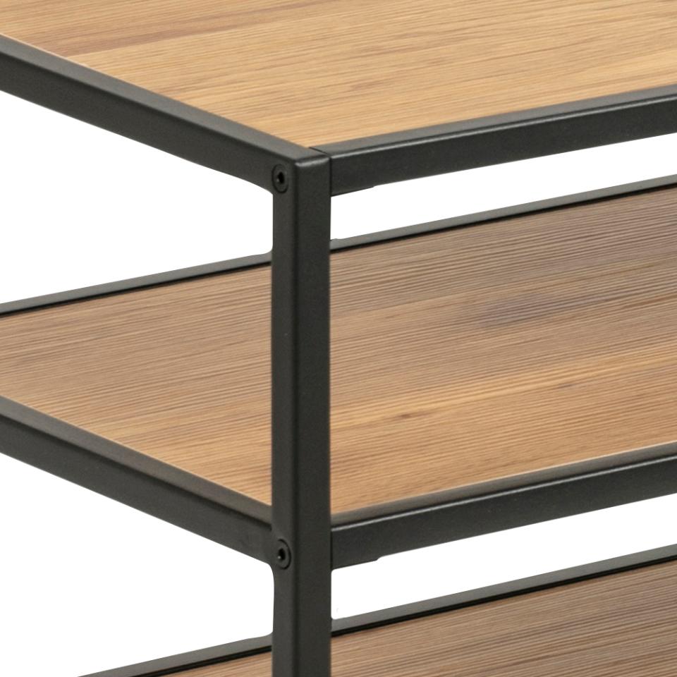 Seaford TV Shelving Unit With 3 Shelves In Oak 120x33x46cm