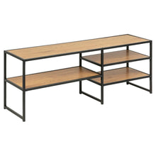 Load image into Gallery viewer, Seaford TV Shelving Unit With 3 Shelves In Oak 120x33x46cm
