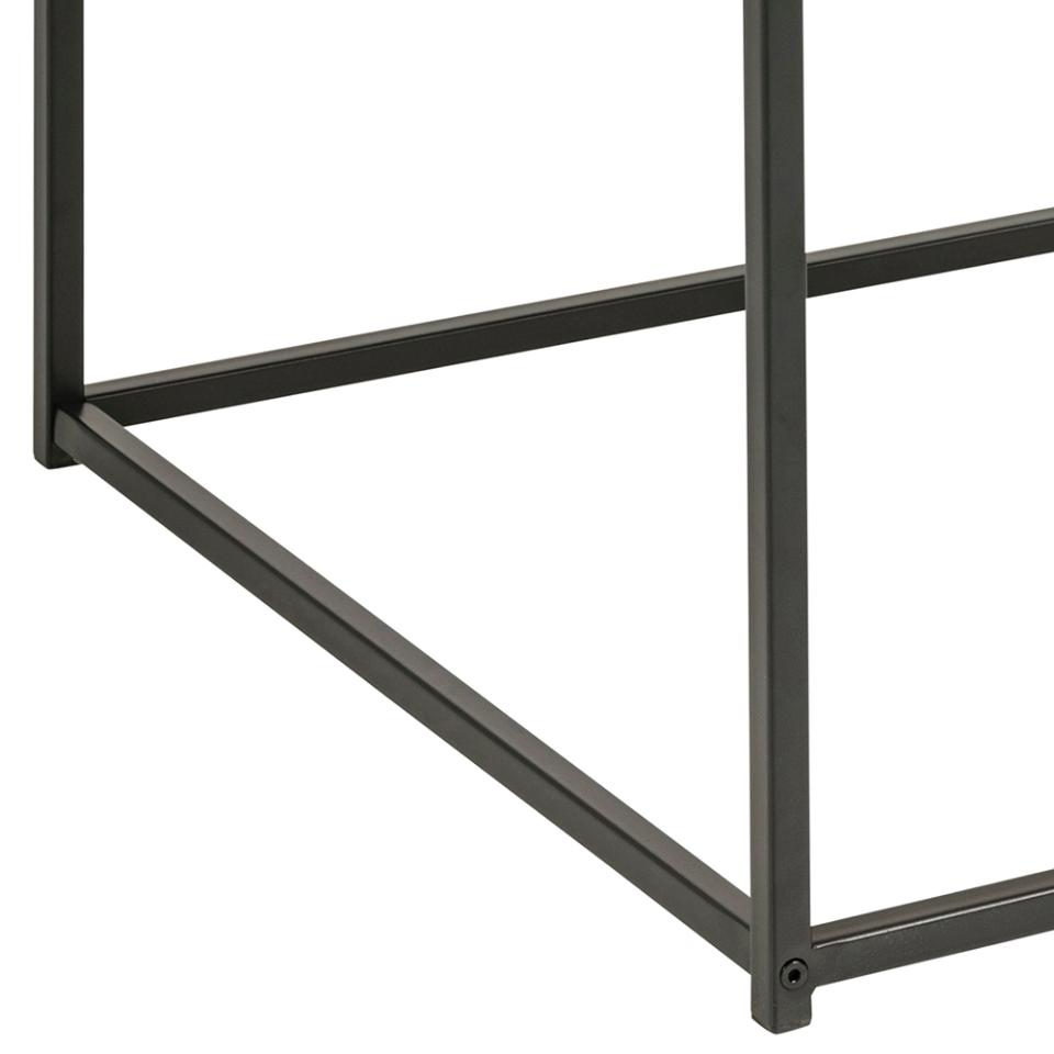 Seaford Square Coffee Table With Oak Top And Black Metal Frame 60cm