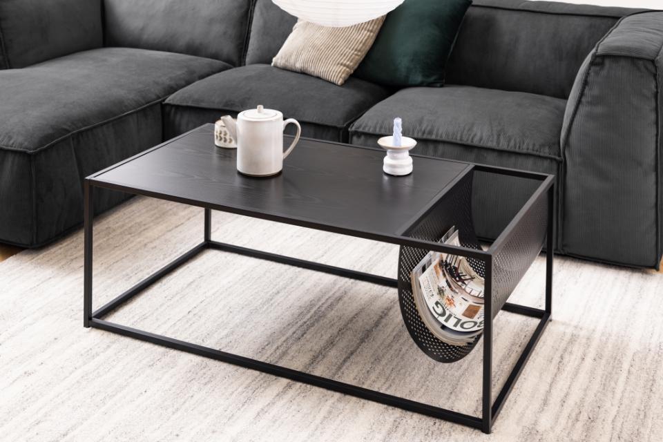 Seaford Coffee Table With Magazine Rack Black 110x60cm In Stock Now