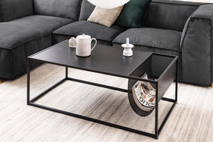 Seaford Coffee Table With Magazine Rack Black 110x60cm In Stock Now
