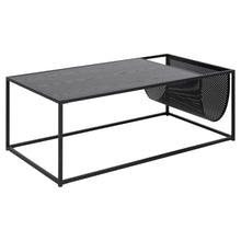 Load image into Gallery viewer, Seaford Coffee Table With Magazine Rack Black 110x60cm
