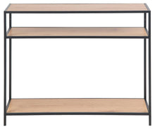 Load image into Gallery viewer, 100cm Seaford Console Table Shelf Storage Unit In Brown Oak 100x35x79cm

