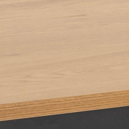 Seaford Rectangle Dining Table With Striking Oak Wood Effect Top And Solid Metal Base 160x80