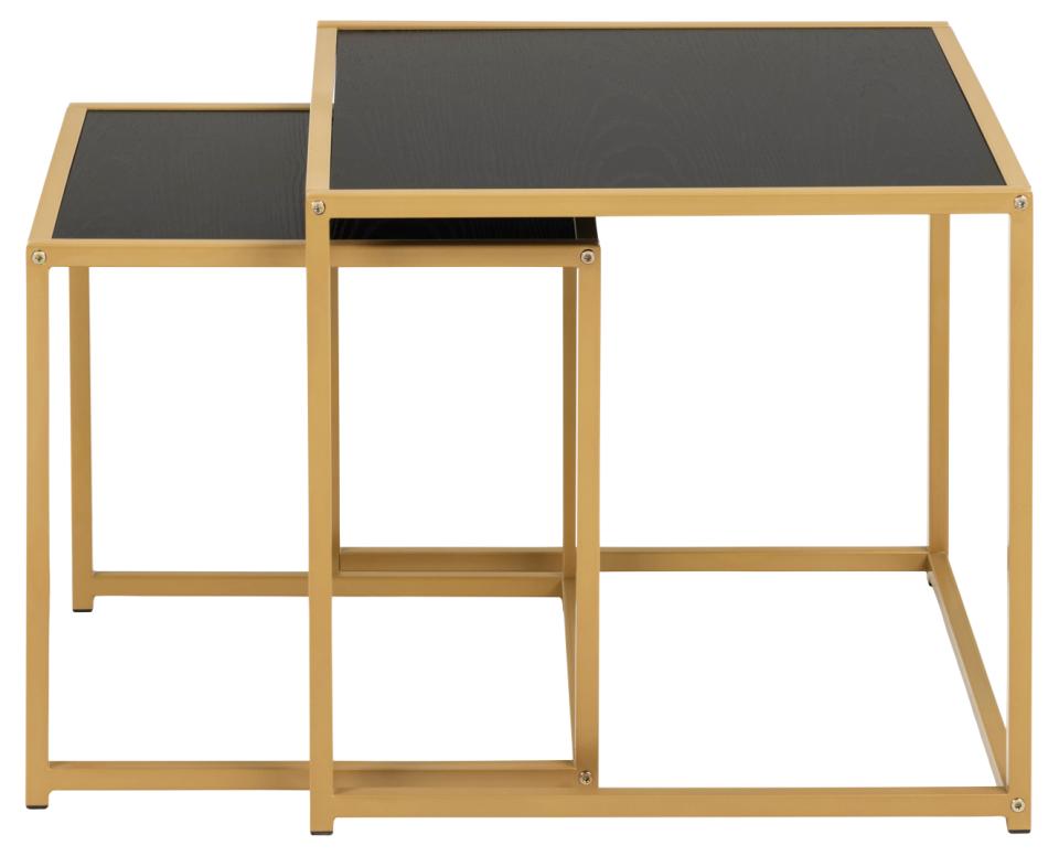 Seaford Nest Of Tables Black And Gold Stylish Design 50x50x45cm