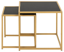 Load image into Gallery viewer, Seaford Nest Of Tables Black And Gold Stylish Design 50x50x45cm
