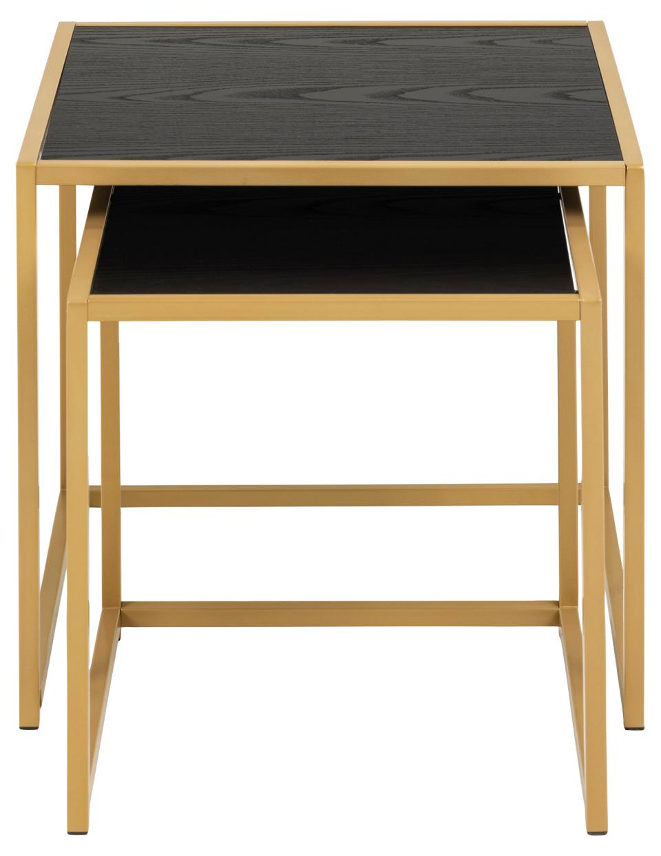 Seaford Nest Of Tables Black And Gold Stylish Design 50x50x45cm