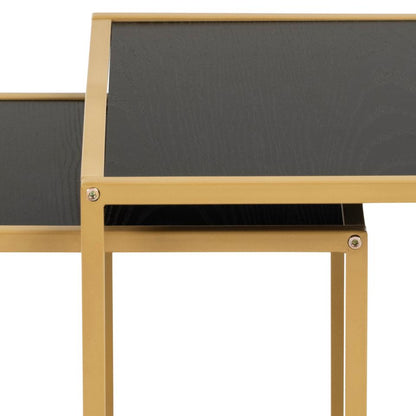 Seaford Nest Of Tables Black And Gold Stylish Design 50x50x45cm