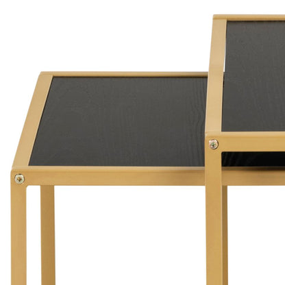Seaford Nest Of Tables Black And Gold Stylish Design 50x50x45cm