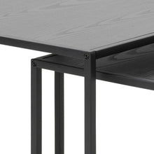 Load image into Gallery viewer, Seaford Nest Of Tables In Black With Metal Base 2 Piece 50cm
