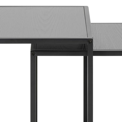 Seaford Nest Of Tables In Black With Metal Base 2 Piece 50cm