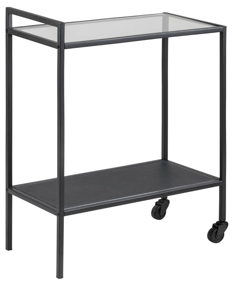 Seaford Serving Trolley Home Storage Unit With 1 Shelf And Castors 60x30x75cm