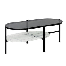 Load image into Gallery viewer, Shildon Designer Coffee Table With Glass Top And Marble Shelf

