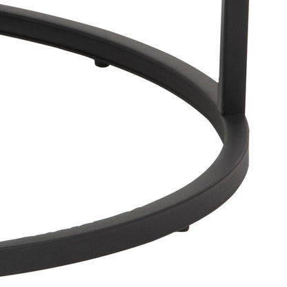 Spiro Coffee Table Black Marble Glass And Metal Base 2pcs 70cm