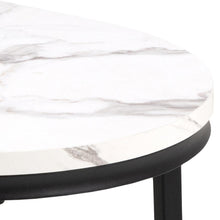 Load image into Gallery viewer, Spiro Coffee Table White Marble Metal Base 2pcs 70cm
