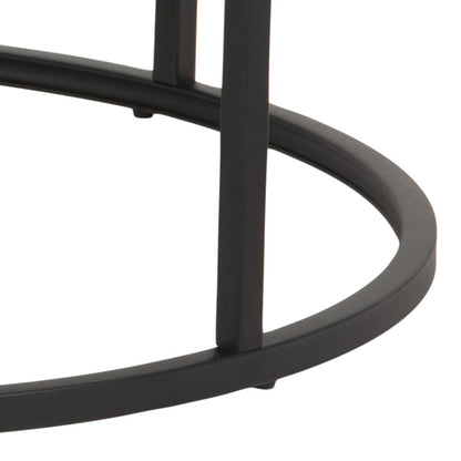 Spiro Coffee Table In Oak Melamine Finish And Metal Base 2pcs 80cm