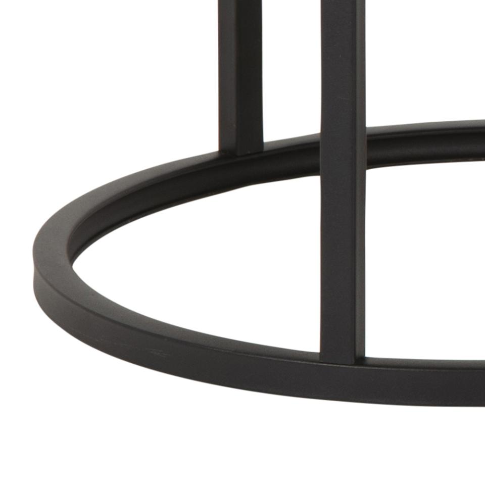 Spiro Coffee Table In Oak Melamine Finish And Metal Base 2pcs 80cm