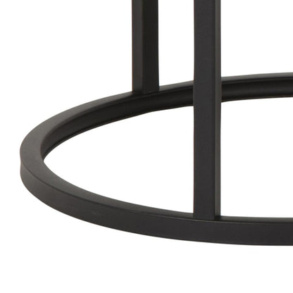 Spiro Coffee Table In Oak Melamine Finish And Metal Base 2pcs 80cm