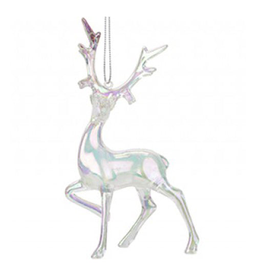 Iridescent Shimmer Stag Hanging Christmas Decoration Magical Reindeer Fairy Tale Themed Xmas Tree Pendant