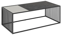 Load image into Gallery viewer, Strington Super Coffee Table, Rectangular With Black Marble Top Glass And Metal Base 120x60cm
